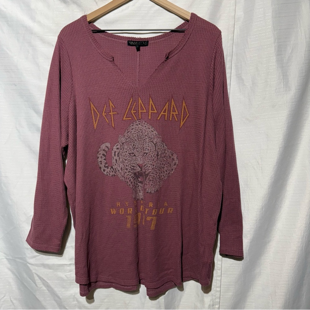Torrid Vinyl Icons Def Leppard Hysteria World Tour 1987 Top - Size 3X